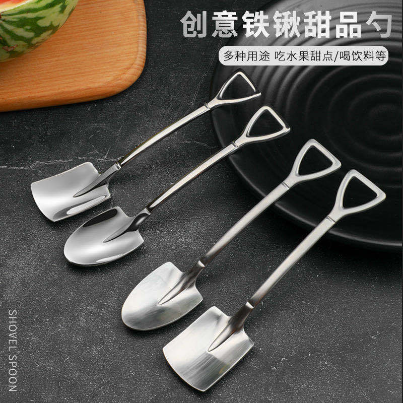 304 stainless steel shovel spoon retro Internet red tableware watermelon ice cream honey giveaway creative personality creative spoon details Picture