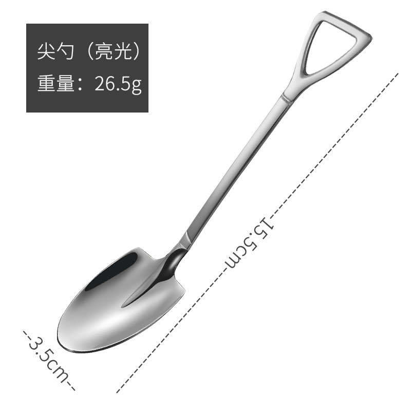 304 stainless steel shovel spoon retro Internet red tableware watermelon ice cream honey giveaway creative personality creative spoon Application Scenario