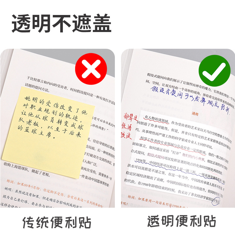 Transparent Post-it Notes Student notes Post-it stickers can be torn simple post-it paper Instagram post-it notes N times post it details Picture
