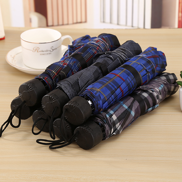 Updated version of three fold down bar lattice umbrella creative barometer portable three fold sunshade vendor supply full figure