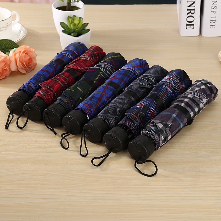 Updated version of three fold down bar lattice umbrella creative barometer portable three fold sunshade vendor supply details Picture