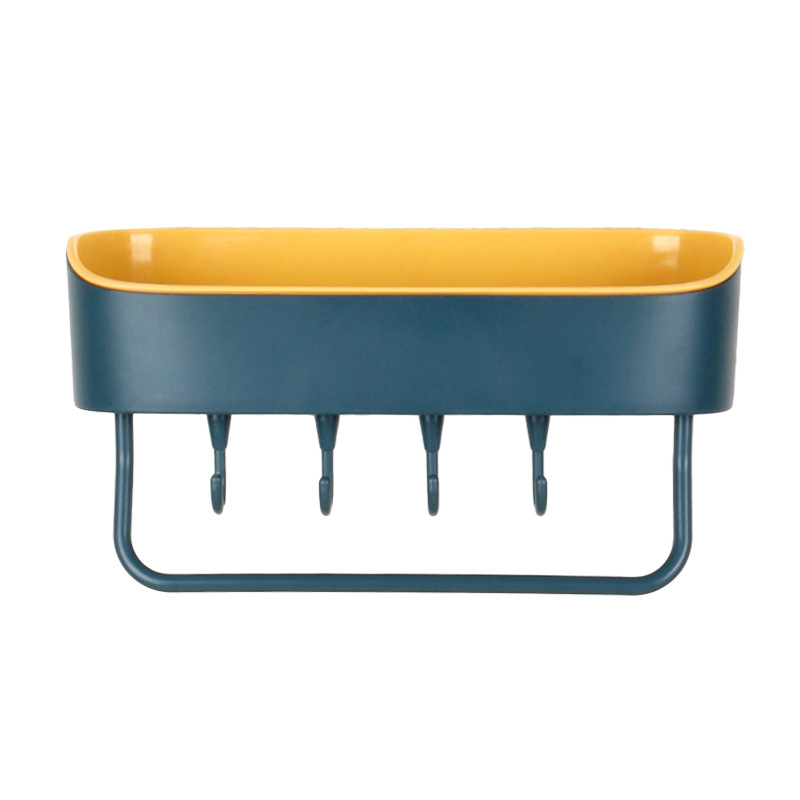 Powerful non-trace non - drilling drain rack multi - function with hook storage rack toilet toilet kitchen rack Item Picture