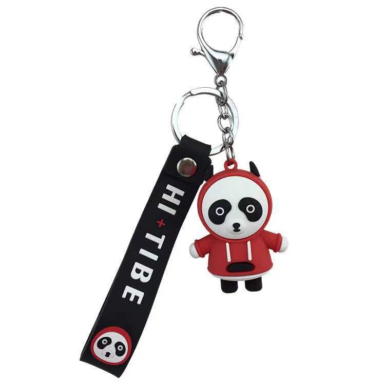 Creative NEW CARTOON PANDA DOLL KEY CHAIN BAG PENDANT PVC soft GLUE lovely PENDant factory direct sales Item Picture