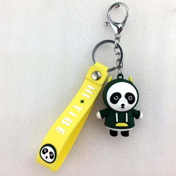 Creative NEW CARTOON PANDA DOLL KEY CHAIN BAG PENDANT PVC soft GLUE lovely PENDant factory direct sales details Picture