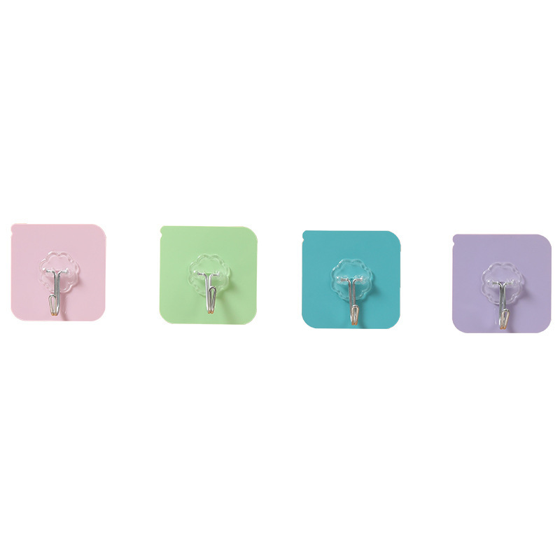 Candy-colored acrylic traceless waterproof hook strong adhesive hook magic nail-free adhesive hook adhesive hook wholesale Item Picture