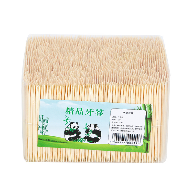 The quantity sells the disposable bamboo skewer family pack double-headed pointed fruit toothpick environmental protection hotel hotel disposable toothpick Item Picture
