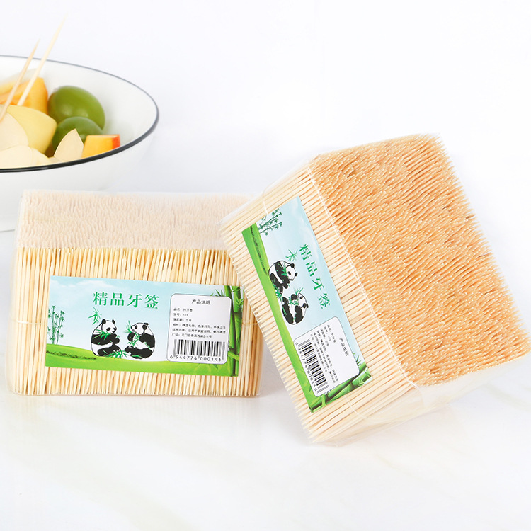 The quantity sells the disposable bamboo skewer family pack double-headed pointed fruit toothpick environmental protection hotel hotel disposable toothpick details Picture