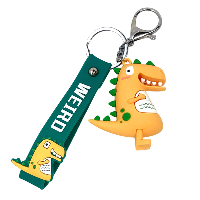 Fashion new drop plastic dinosaur key chain female cute cartoon doll couple key chain package hanging gifts wholesale Item Picture