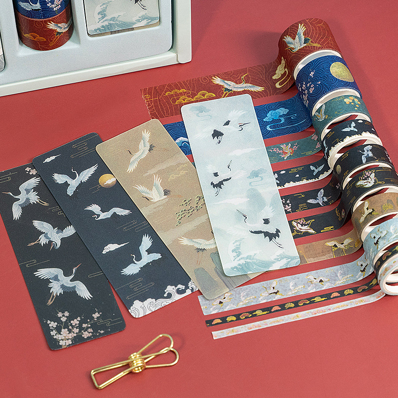 Mori wood Yunying Yinghe Chinese style illustration hand ledger stationery set gift package creative and paper sticker gift box customization Specification drawing