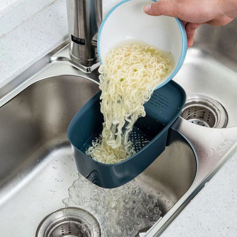 Saddle type drain basket kitchen sink kitchen waste drain hanging basket sink vegetable tea drain rack storage rack Application Scenario