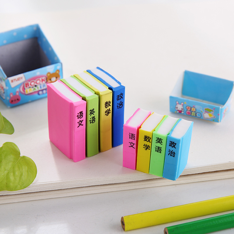 Creative lovely Chinese mathematics textbook candy color eraser eraser students rubber stationery manufacturers wholesale details Picture
