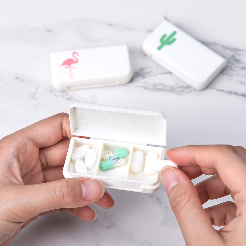 Three compartments portable medicine box mini pill box travel medicine box
