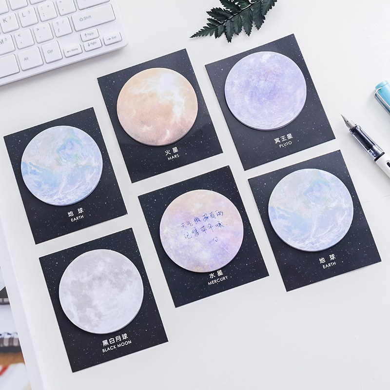 Stationery Creative Planet series Post-it Notes Round tear notepad notebook office notes N times