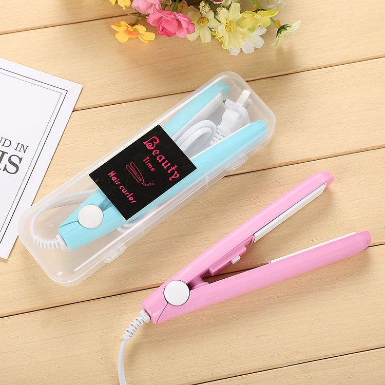 Gift box installed mini hair straightener electric splint portable hair salon bangs clip perm rod manufacturers direct sales