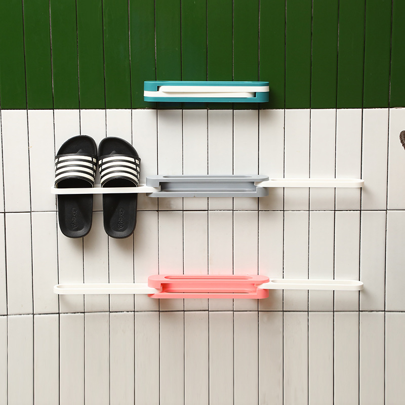 Creative home small tools 3-in-1 folding shoe rack without drilling a change of three wall hanging paste shoe rack wholesale