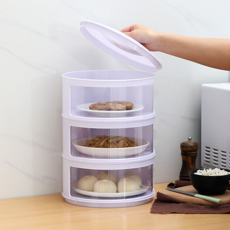 Warm food cover household heat insulation dust cover table kitchen leftovers winter heating multi-layer cover