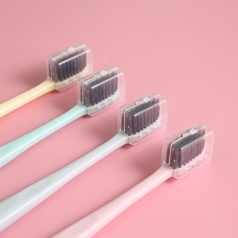 Creative Macaron solid color toothbrush Japanese no print the same adult soft hair 4 toothbrush daily department store manufacturers