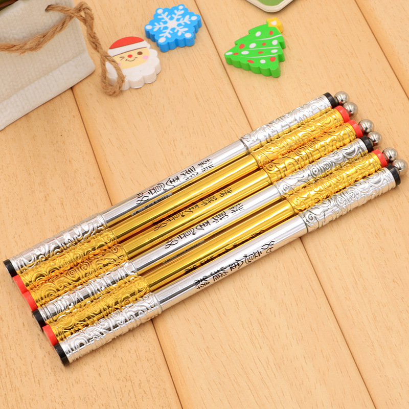 Retractable golden hoop magnetic vacuum neutral pen gift steel ball 12 black 0.38 magnetic vacuum neutral pen wholesale