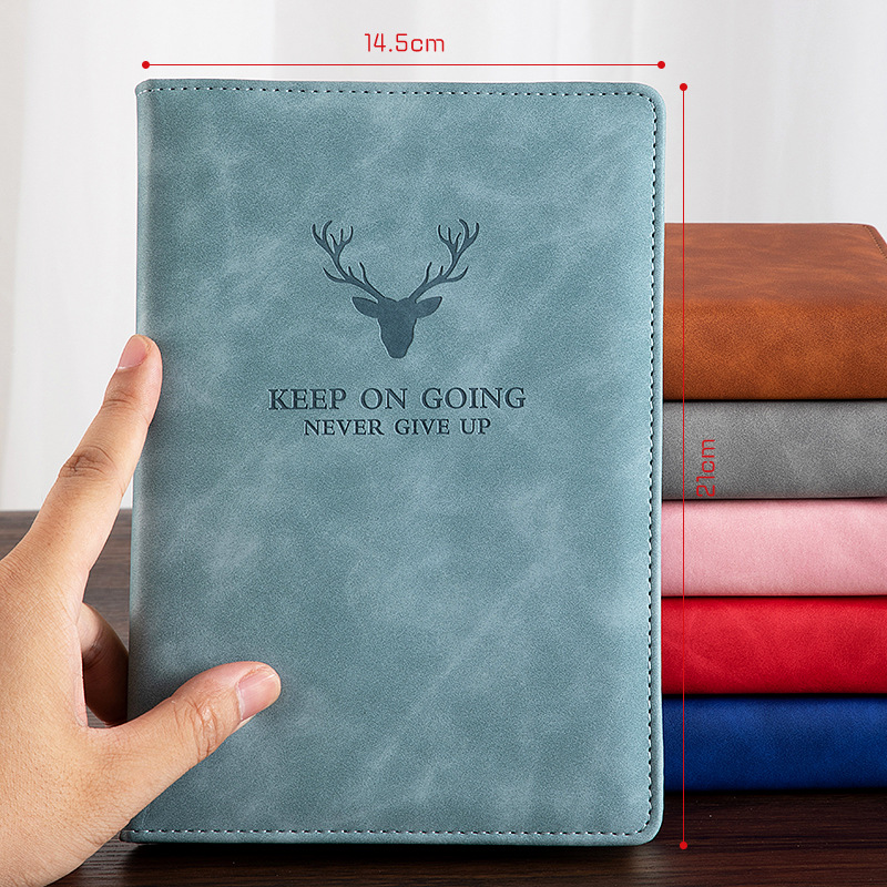 a5 Thickened leather surface simple art notebook Business office meeting notebook can be customized logo