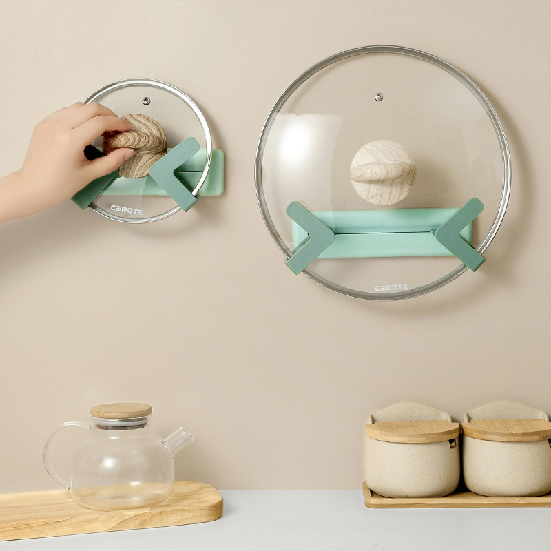 Non - perforated pot cover rack wall - mounted kitchen rack adjustable cutting board storage rack