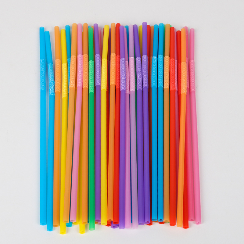 100 straw disposable fruit juice drink elbow modeling plastic hand creative color art elbow straw