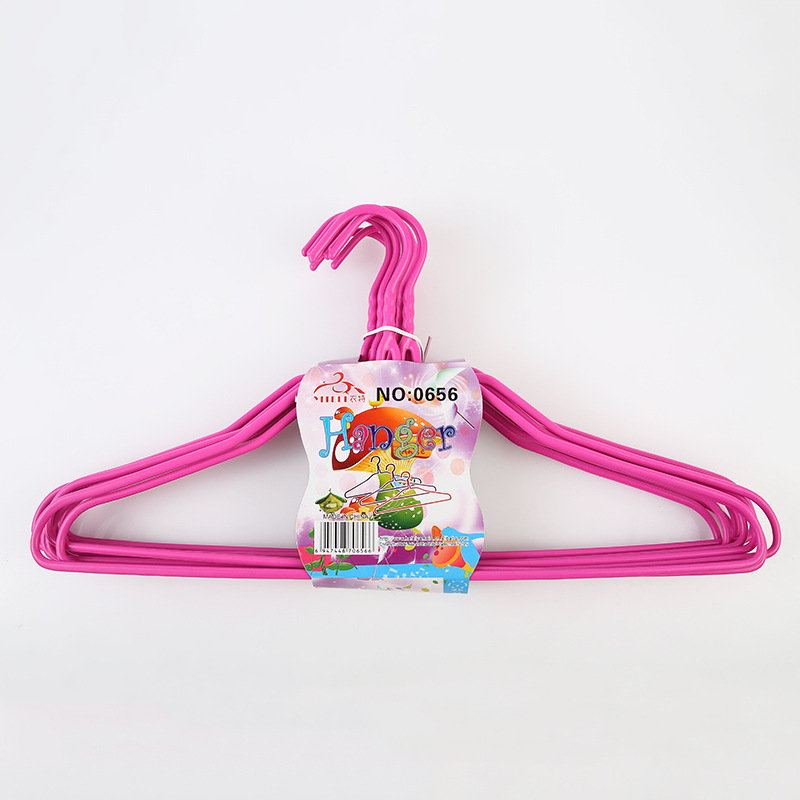 0656 FACTORY DIRECT ADULT plastic wire wire COAT hanger dip plastic solid color monochrome coat hanger wet and dry