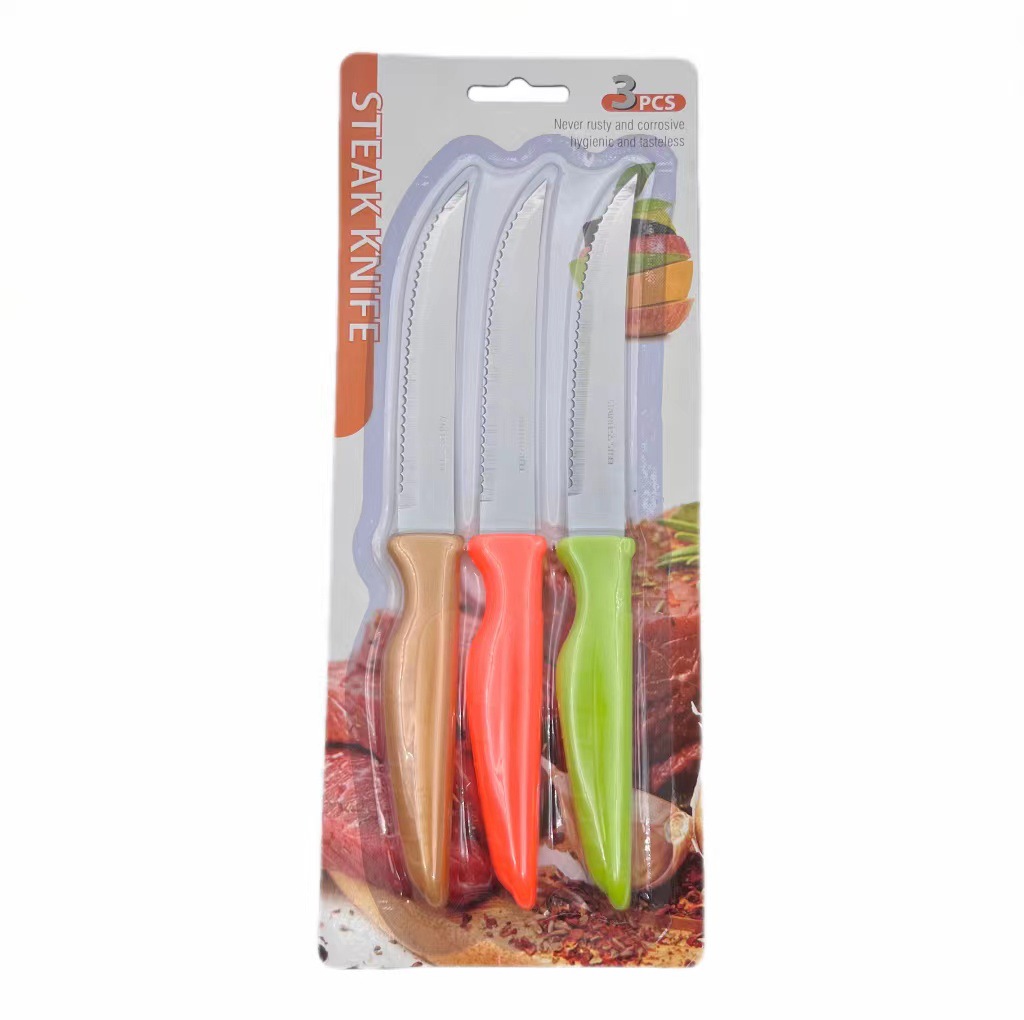 Foreign trade direct SERrated STEAK knife set Western knife stainless steel steak knife kitchen bread knife