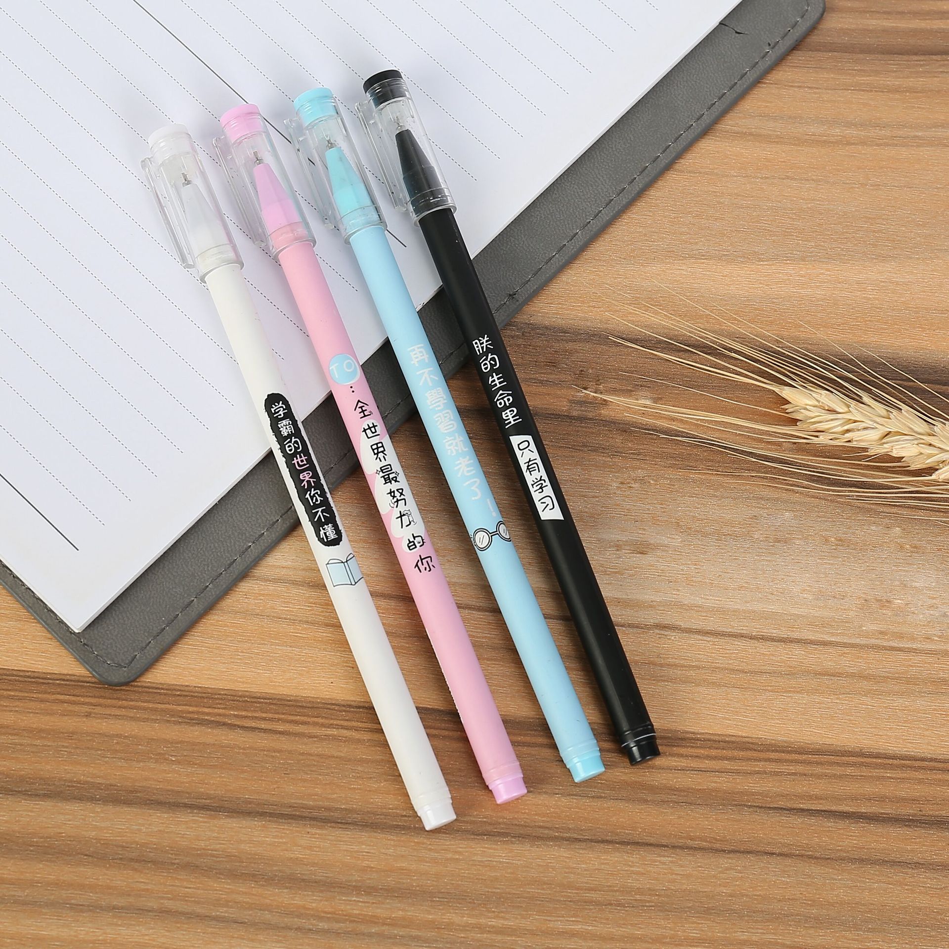 2020 new creative personality outstanding students full needle tube neutral pen funny text plastic signatory pen manufacturers direct supply