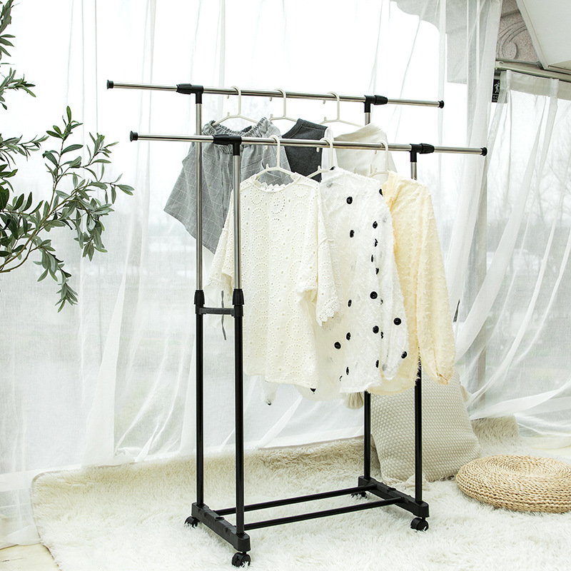 Classic style should be floor pulley high and low parallel bars telescopic modern simple clothes hanger can be moved hanger
