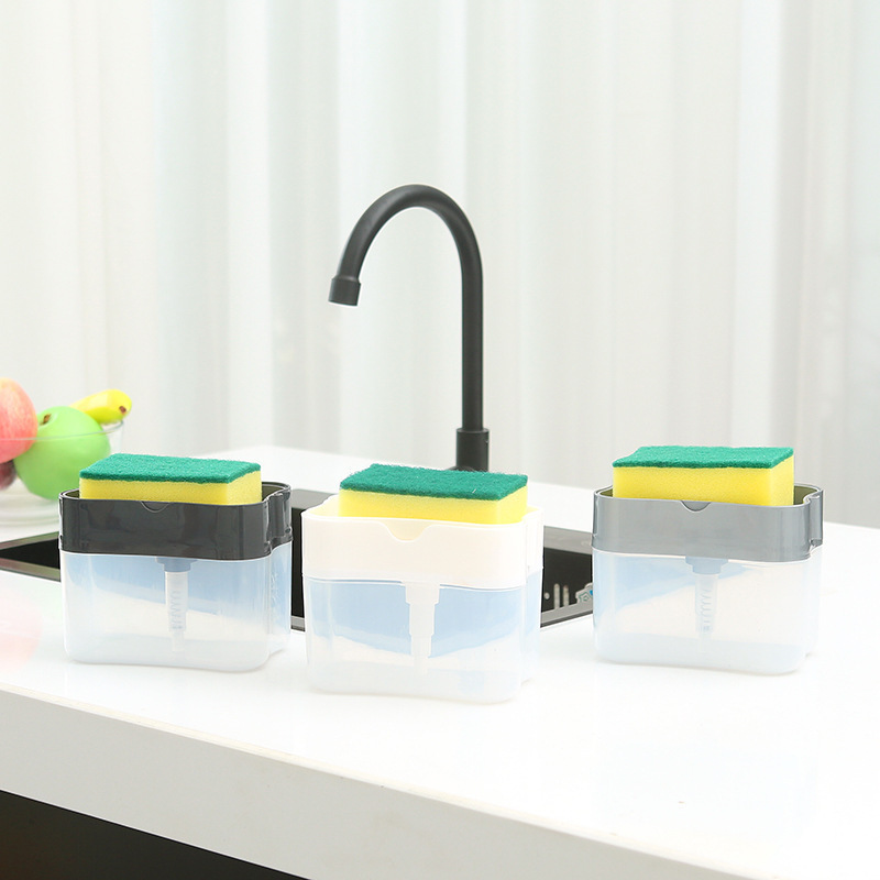 Kitchen brush detergent liquid dispenser press type automatic liquid box 100 clean cloth washing dishes wash soap liquid box manufacturers direct