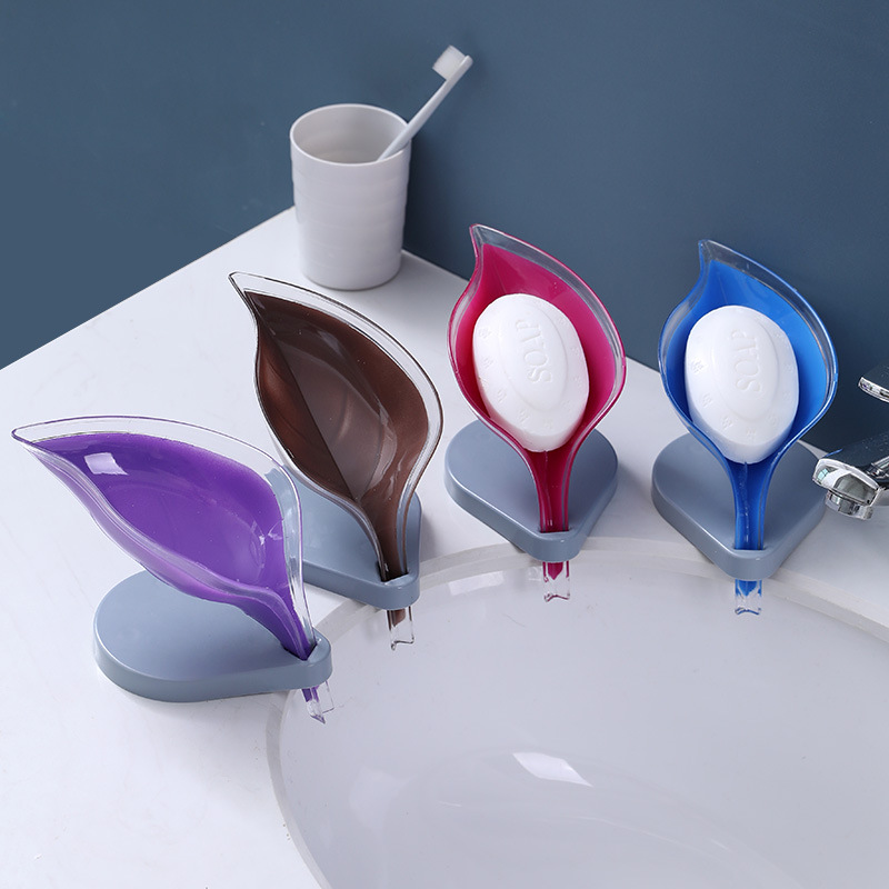 Leaf soap box creative soap holder non-perforated soap shelf Soap box drain toilet drain soap holder